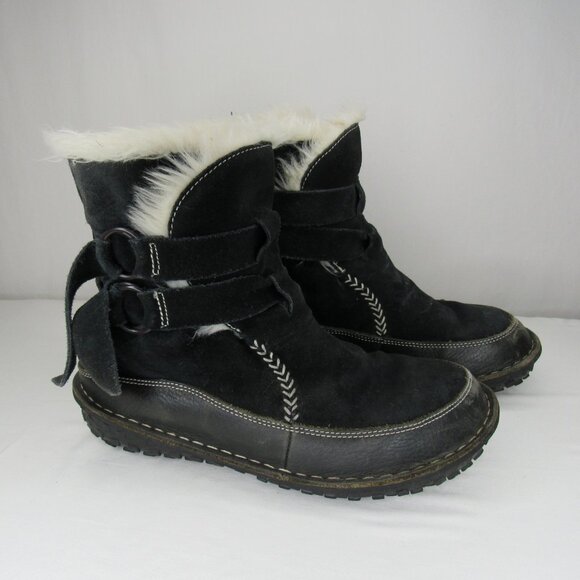 Sorel Black Leather Suede Fur Lined TOOTEGA Winter Boots Women's 8.5 - Picture 6 of 8